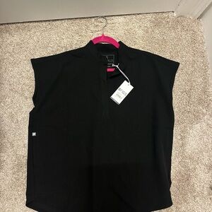 Figs Rafaela Oversized Scrub Top BLACK